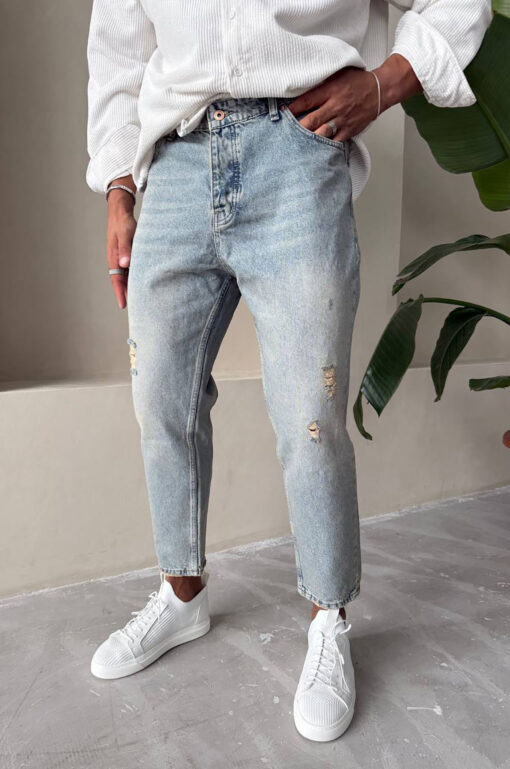 Παντελόνι τζιν Loose Fit με μικροσκισίματα