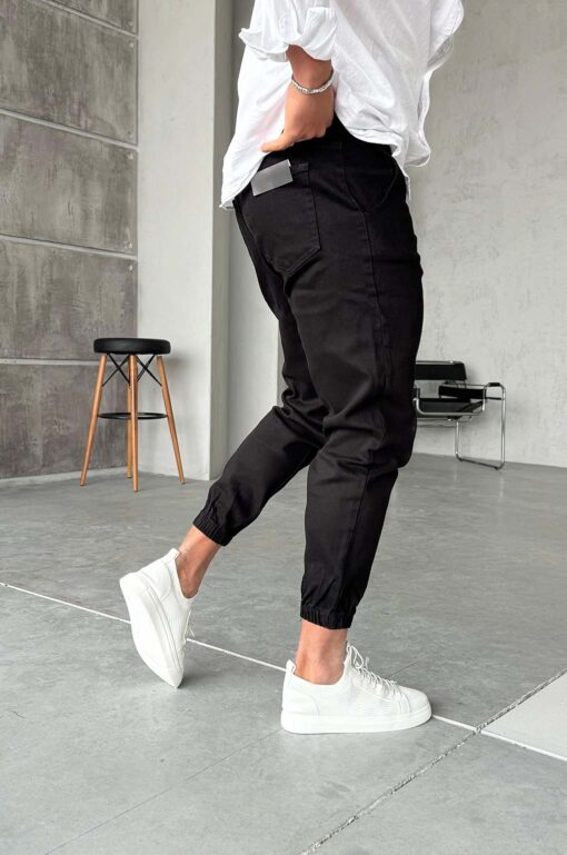 Παντελόνι Jean Loose Fit με λαστιχένια μπατζάκια 328-789 - Image 2