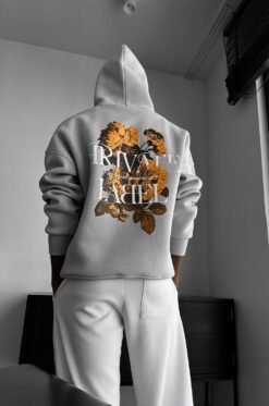 Γκρι Hoodie με Σχέδιο