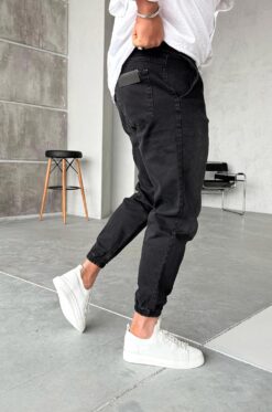 Alternative view of Παντελόνι Jean Loose Fit με λαστιχένια μπατζάκια 2857