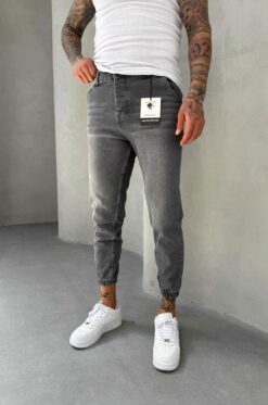 Alternative view of Παντελόνι Jean Loose Fit με λαστιχένια μπατζάκια 640-561