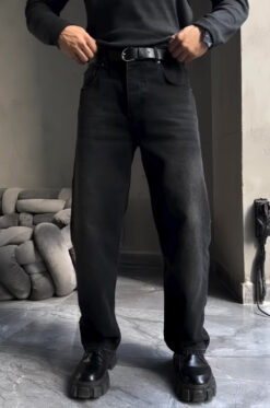 Alternative view of Μαύρο Baggy Fit Παντελόνι 6731